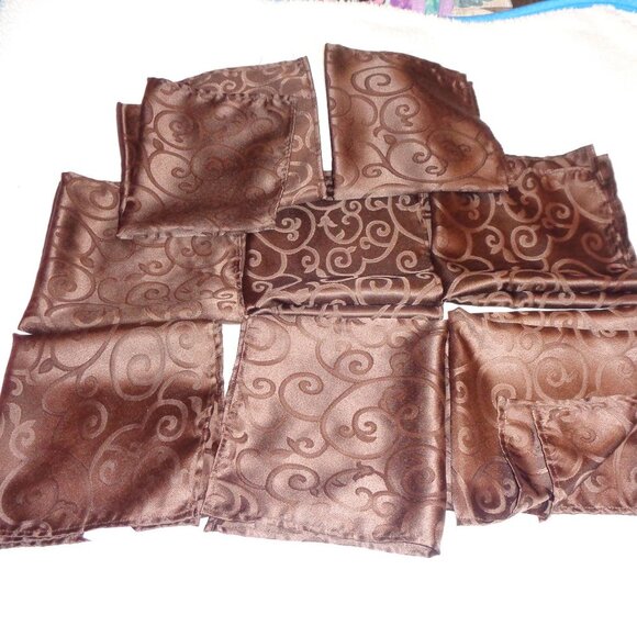 Other - 8 Brown Cloth Polyester Napkins
